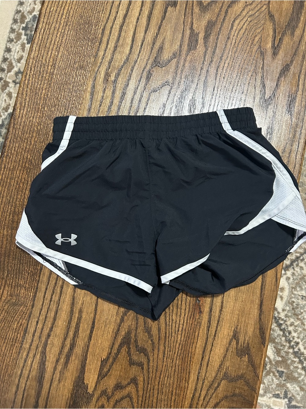 Under Armour Black Shorts with White Trim - Girls